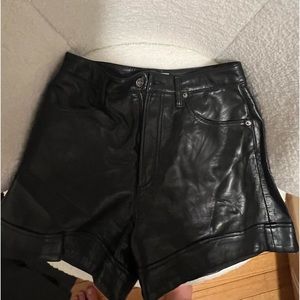 Agolde leather shorts
